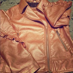 Art Class- 7/8 M rose gold metallic moto jacket